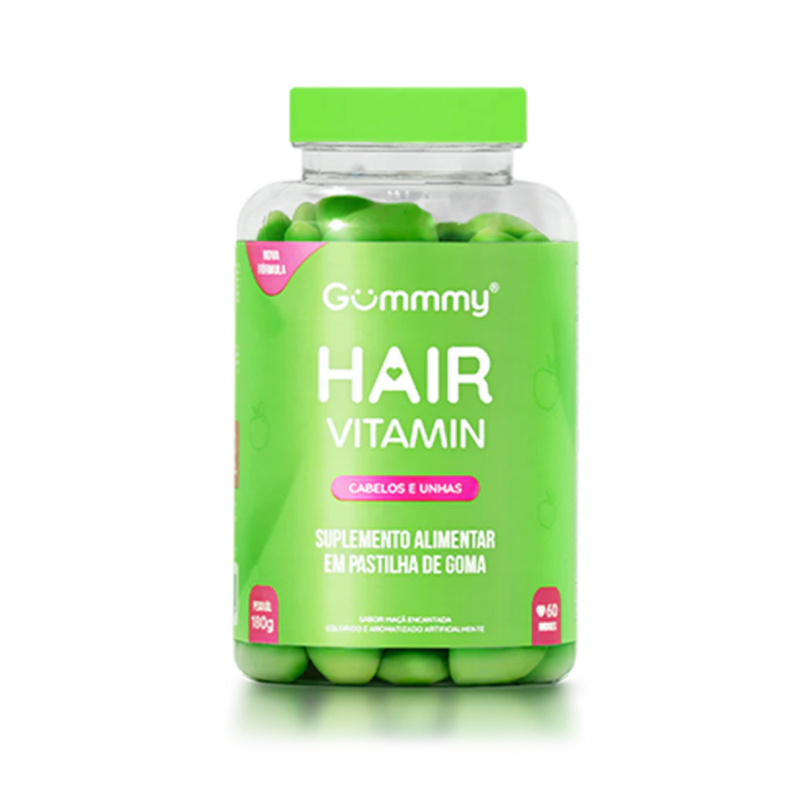 3 GUMMY HAIR - MAÇA VERDE 180g + BRINDE NECESSAIRE